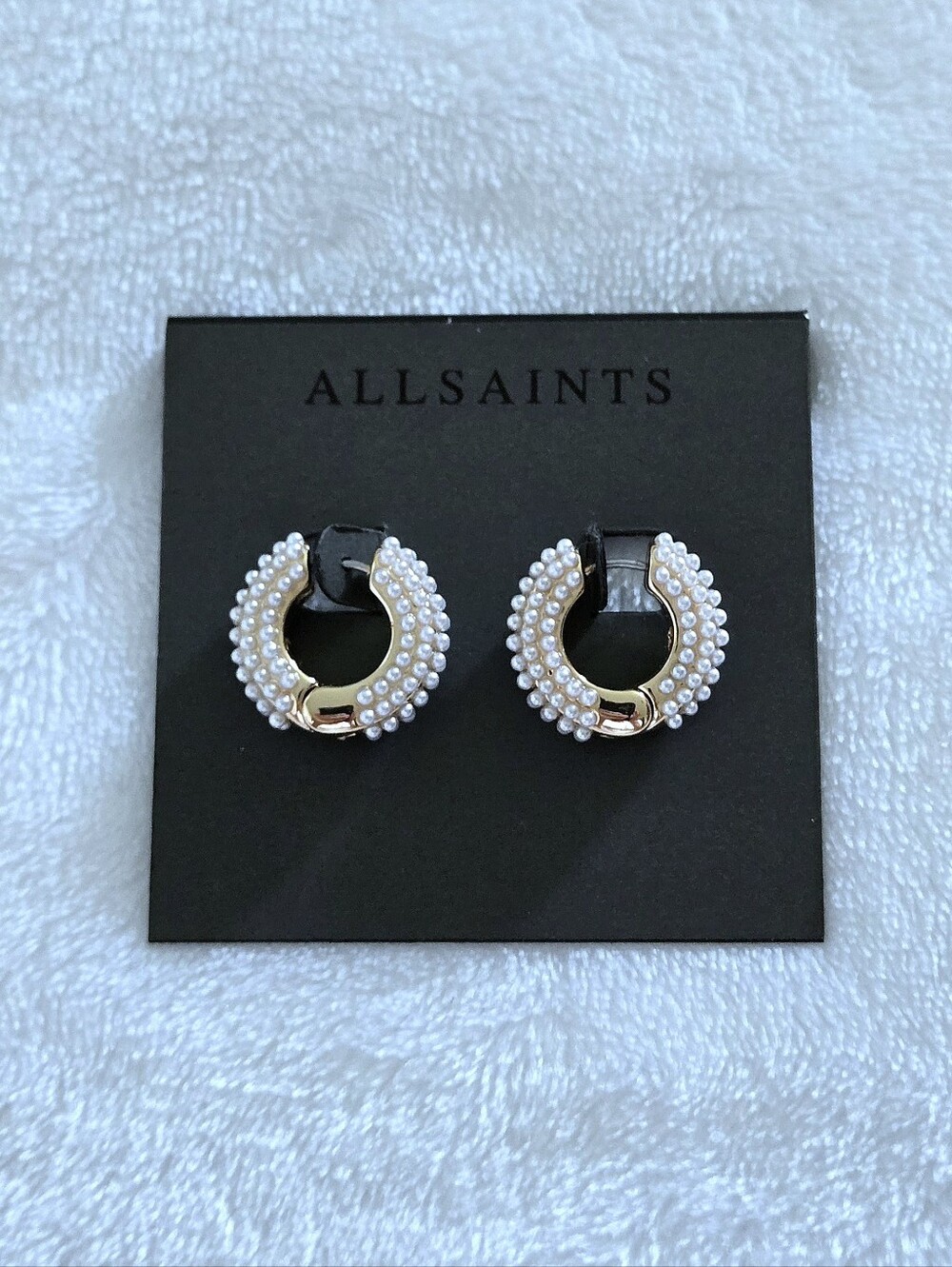 All Saints😇 Pearly Gold💛 Hoop Earrings